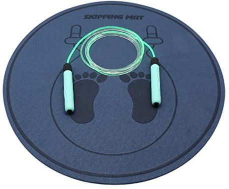 Tappetino da yoga Leryveo 23x23in, insonorizzato, ammortizzante, per saltare la corda e yoga, nero