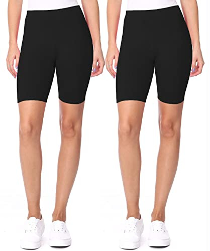 ELF KUCKUCK 2er Pack Kurze Radlerhose Damen Leggings Kurz Hose Shorts Schwarz (One Size)