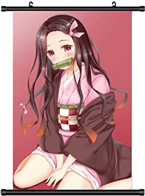KARMA-X Großes 60x90CM Dämonen-Slayer Rollbild | Anime Manga Stoffposter Wallscroll Poster | Wanddeko Geschenk | Nezuko