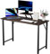 PIPIPOXER Scrivania per Computer 100x50x75cm, Scrivania da Ufficio per Studenti e Lavoratori, Tavolo da Scrivania con Supporto per Schermo, Scrivania, Struttura in Metallo, per Lavoro, Nero+Marron