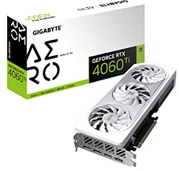 Gigabyte GeForce RTX 4060 Ti Aero OC 8G Carte Graphique, 3 Ventilateurs WINDFORCE, 8 Go 128 Bits GDDR6, GV-N406TAERO OC-8GD Carte vidéo