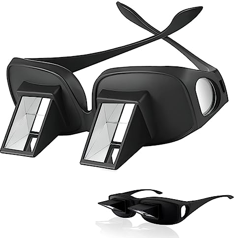 Faule Brille, FaJoek Prismabrille, Lazy Glasses, Leser Prisma Brille, Winkelbrille, Brille Winkelbrille Lazy Readers 90 Grad HD Horizontale Brille, Hochauflösende Horizontale Brille