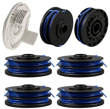 Bobine de rechange pour tondeuse RAC123, compatible avec Ryobi RLT5027, RLT4027, RLT4125, RLT6030, RLT5127, RLT6130-5132002670, bobine de rechange de 1,5 mm avec couvercle RAC122 (6 bobines + 1