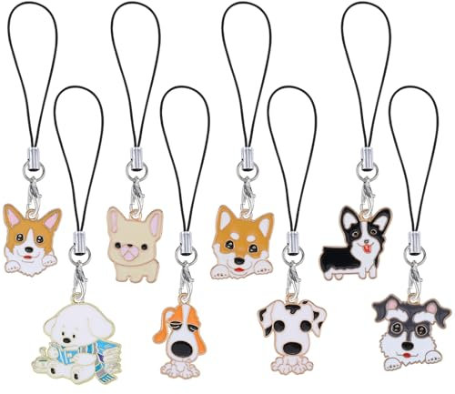 BEEFLYING 7 Stück süße Handyanhänger Kawaii Gothic-Herz-Halloween-Charms-Riemen ästhetische Y2K-Handyanhänger Zubehör für Handytasche Schlüsselanhänger Airpods Kamera Geldbörse Dekor
