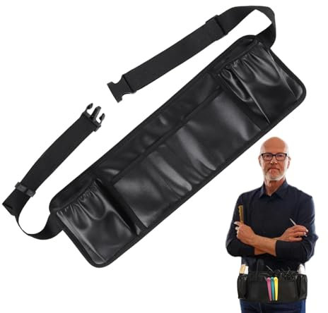 Friseurschürze, Salonschürzen für Friseure | Friseur-Taillengürtel, Schürze, Scherentasche,Aufbewahrungsholster für professionelle Friseurwerkzeuge aus PU-Leder mit Hüftgurt für Männer und Frauen