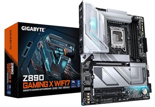 GIGABYTE Z890 GAMING X WIFI7 Motherboard - Supports Intel Core Ultra (Series 2) CPUs, 16+1+2 phases VRM, up to 8800MHz DDR5 (OC), 1xPCIe 5.0 + 3xPCIe 4.0, Wi-Fi 7, 2.5GbE LAN, Thunderbolt 4