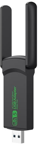 WiFi USB, Antena WiFi AC1300 Adaptador, Banda Dual de 2,4 GHz/5 GHz Adaptador WiFi USB 3.0 Inalámbrico de Alta Ganancia para PC, Portátil y de Escritorio Compatible con Windows 11/10/8/7/Vista/XP.