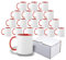 Bulk 11oz Sublimation Mugs with White Boxes – Blank Ceramic Mugs for Heat Press & Cricut Mug Press – DIY Custom Coffee Mugs for Sublimation Printing – Wholesale Red, PInk and Black (Red)
