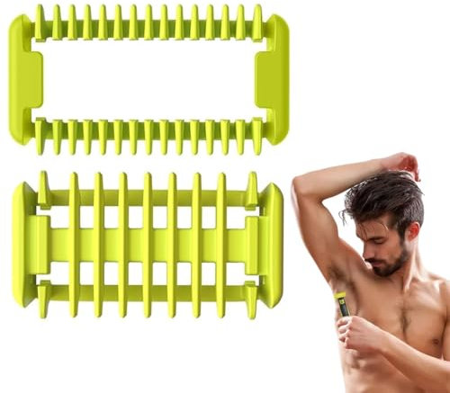 2 Pcs Trimmaufsätzen Aufsätze, für one blade ersatzklinge, Kompatibel mit one blade QP2520 QP2530 QP2620 QP2630 & One Blade Pro 360 QP6510 QP6520 Guide Comb 1/2/3/5 MM Stoppelkämme & Haut & Körperkamm