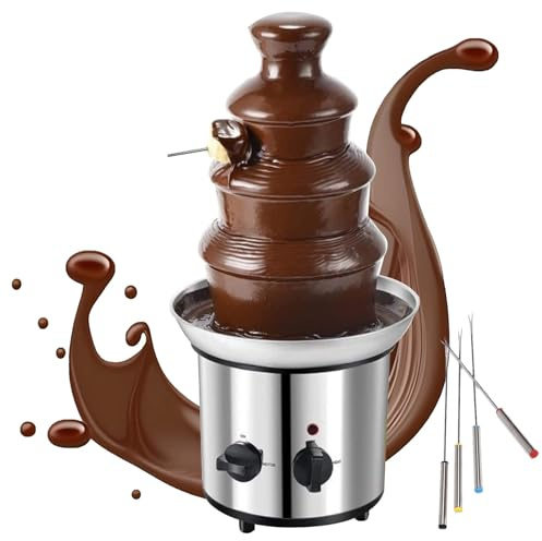 4 Tier Chocolate Fountain Machine, Electric Chocolate Melting Machine, Chocolate Fountain Fondue Set, Chocolate Fountain Machine for Candy Parties Weddings Bar Buffet Kids Birthday Party