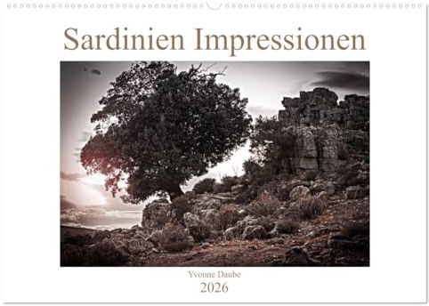 Sardinien Impressionen (Wandkalender 2026 DIN A2 quer), CALVENDO Monatskalender: Sardinien in schwarz-weiss (CALVENDO Natur)