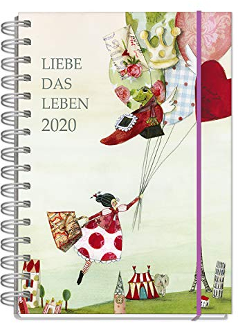 Jahreskalender, Kalender Buch für 2020, je Woche eine Seite, mit lebenslustigen Motiven, 128 Seiten, 1 Seite pro Woche, Termine, Notizen, Spiralbindung mit Gummiband, DIN A5