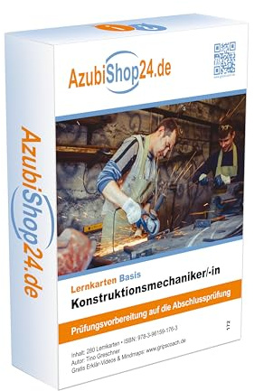 Lernkarten Konstruktionsmechaniker / Konstruktionsmechanikerin Prüfung Prüfungsvorbereitung Konstruktion: Prüfung Konstruktionsmechaniker ... ... Prüfungsvorbereitung Ausbildung