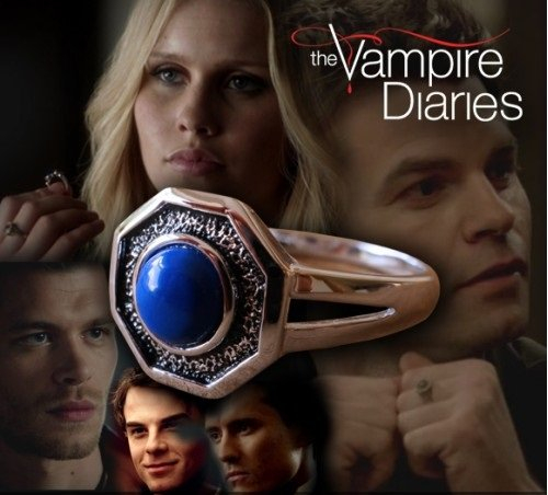GIFT CORNER - Vampire Diaries The Originals Mikaelson Family Silber Lapislazuli Tageslicht Ring Größe 11 (20,68 oder Größe V) authentische Requisite Replik