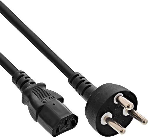 InLine 16652K Netzkabel, Netzstecker Dänemark auf Kaltgerätestecker C13, 1,8m
