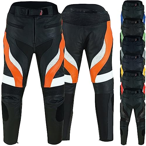 German Wear, Motorradhose Motorrad Biker Racing Lederhose Schwarz/Rot