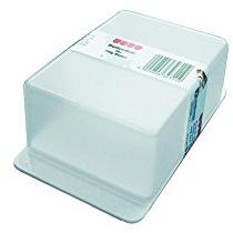 Buchsteiner Kühlschrank-Butterdose 250 g, Unterteil weiß, blau, Oberteil natur