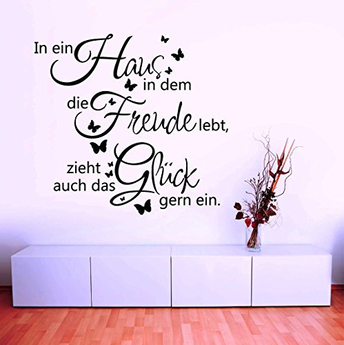 A&D Design - WANDTATTOO Sprüche/Zitate ***In EIN Haus in dem die Freunde lebt...*** (Motiv 5, 80cm)