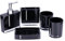 Yosoo 5er Set erstklassig Set (aus hochwertigem Acryl) Bad Lotion Set Flaschenlotion Zahnbürstenhalter Zahnputzbecher Seifenschale Schwarz