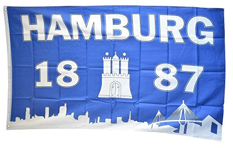 Flaggenfritze Fahne/Flagge Hamburg 1887 Silhouette + gratis Sticker