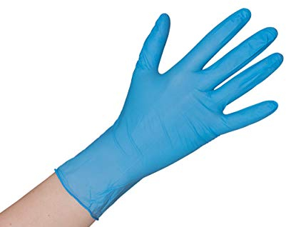 Nitrilhandschuhe puderfrei blau 100 Stück Größe S - XL Einmalhandschuhe Nitril Einweg- Handschuhe ohne Latex (Gr. L, Blau)