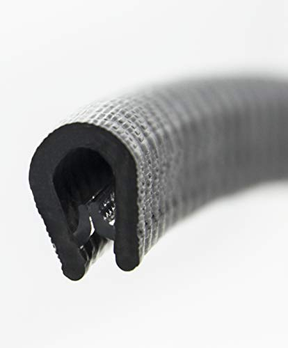 KS1-4S-POM Kantenschutzprofil von SMI-Kantenschutzprofi aus PVC Gummi - Klemmbereich 1-4 mm - NICHT ROSTEND - Klemmprofil mit POM Kunststoffeinlage - Schwarz - selbstklemmend ohne Kleber(1 m)