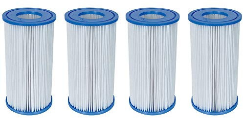 Bestway 58012E Tipo III/A Bomba de filtro de piscina al aire libre Reemplazo de cartucho de 4.2 x 8 pulgadas, uso en bombas de filtro de 500/800/1500 galones, paquete de 4