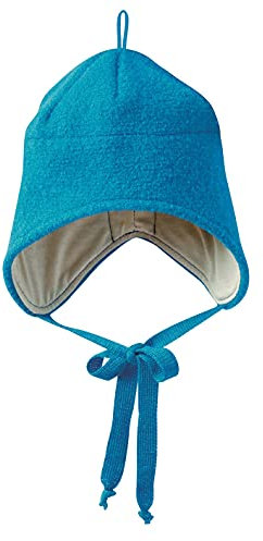 Disana WALK-MÜTZE, 100% Bio-Merinowolle GOTS, IVN Best – Futter: 100% Bio-Baumwolle | Besonders warme und weiche Wintermütze | Baby Kleinkind Kind Unisex | Made in Germany | Blau Gr. 1