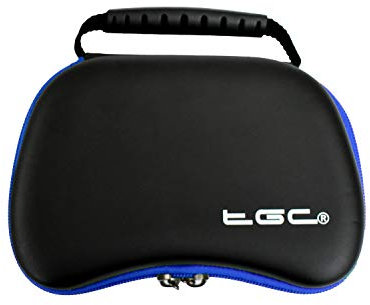 TGC ® Jet Black with Dreamy Blue Trims Universal Controller Carry Case Bag - Fits most sized gaming controllers Sony PlayStation 5 PS5 DualSense PS4 DualShock Microsoft Series S Series X Xbox One