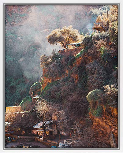 Bahia Massivholz Weiß lackiert Schattenfugenrahmen 50x70 cm Bilderrahmen für Leinwand Bild Passgenau und stabil