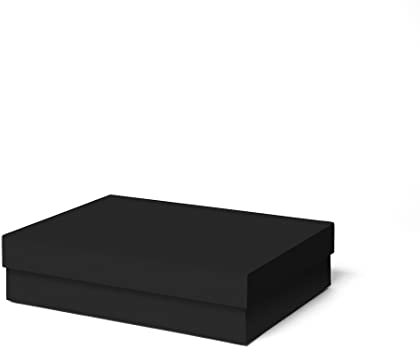 ilo - Aufbewahrungsbox mit Deckel cm 35x27 H.8,5 - Aufbewahrungskorb für Büro, Kleidung, Bettwäsche, Decken, Spielzeug, Bücher - Soft Touch Schwarz Überzug - Recycelbar und in Italien Hergestellt