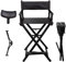 Lorvain Faltbarer Make-up-Künstler-Hocker, tragbar, hoch, zusammenklappbar, Regiestuhl, Aluminium-Make-up-Stuhl mit Kopfstütze für Studio, Salon, Schminktisch, Barhöhe – schwarzer Stuhl