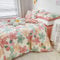 GETIYA Elegant Blumen Bettwäsche 135x200 4Teilig 100% Baumwolle Bettwäsche Mädchen Damen Bettwaesche Rosa Weiß Wendebettwäsche Blume Muster Bettbezug mit 2 Kissenbezügen 80x80