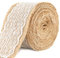 jijAcraft Juteband Vintage Spitzenband 5M x 6CM Juteband mit Spitze Weiß Vintage Spitzenband Breit Natürliche Jute Band Rolle Juteband Hochzeit Tisch für DIY Handwerk Deko Hochzeit Party Wohnkultur