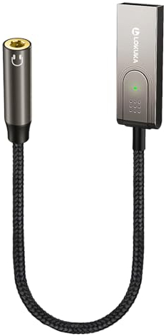 LOKUKA Bluetooth 5.3 to Aux Adapter for Car, USB to 3.5mm Female Bluetooth Receiver to add Bluetooth to Wired Headphones, Car, Speaker, and Amplifier for Hands-Free Calls, Voice Navigation, Music