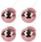 FQQWEE 4 Stück Discokugel-Trinkbecher, Discokugel-Becher mit Strohhalm, Glitzer-Kugelbecher, Discokugel-Becher, Flash-Cocktailbecher mit Deckel, Strohhalm für(Roségold – 4 Stück)