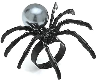 IMINI Punk Spinne Ring für Damen Herren Halloween Wickel Finger Band Offene Statement Ringe Spinnenring Halloween Kostüm Schmuck