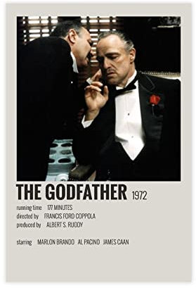 Filmposter The Godfather, 17 Leinwand-Poster, Schlafzimmer, Dekoration, Sport, Landschaft, Büro, Raumdekoration, Geschenk, 30 x 45 cm