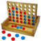 VingaHouse Wooden Line Up 4 Educational Board Game Toys 4 In a Line Classic Fun Family Games Strategy Game for 2 Players Four In a Row Educational Toy Gifts for Children Adults [Retro Wooden Style]