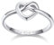 Bestyle Herz Ring Silber 925 Damenring mit Text Gravur Knotted Heart Fingerring Eheringe dünner Vorsteckringe, Weißgold, Ringgröße 62