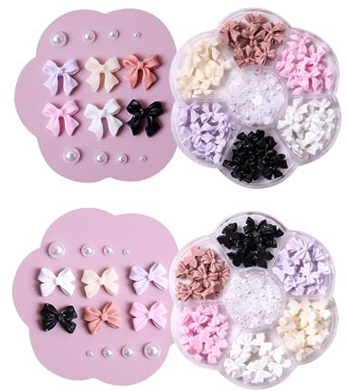 2 Boxen Bunte Nail Charms,DIY Nagel Deko für Nagelkunst Strasssteine Perlen,Charms Nägel Schmetterlings,Nail Art Set Nagelanhänger für Nagelkunst