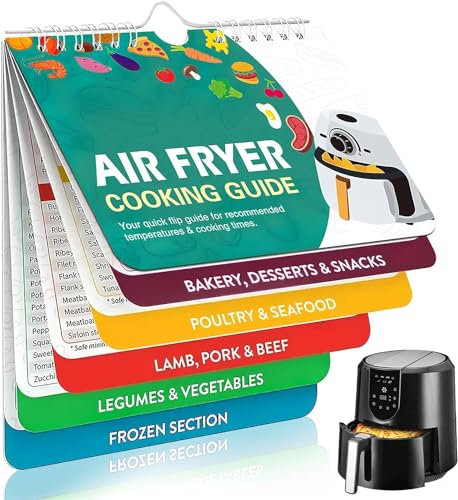 Air Fryer Cookbook, Air Fryer Cheat Sheet Magnets Cooking Guide Booklet, Air Fryer Recipe Book,Air Fryer Cooking Guide for Oven Cooking Pot Temperature and Kitchen Conversions (1Pc)