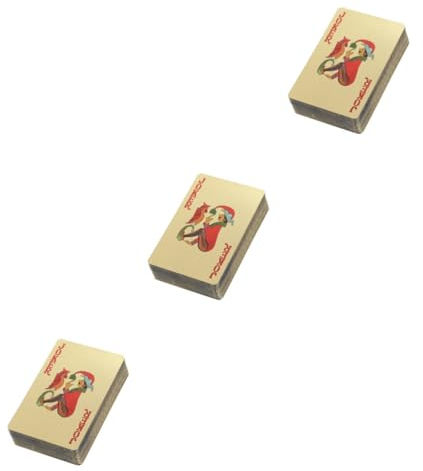 Abaodam 3St vergoldete Spielkarten Kartenspielen Playing Cards Plastic Poker Cards настольные игры Ten kartenspiel Poker-Spielkarten plattierter Schürhaken malen Liebhaber