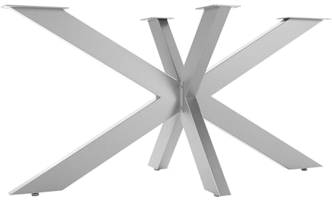 SOTECH Tischgestell Spider/Schwerlast Tisch-Beine aus Stahl in echtem Edelstahl gebürstet/Tisch-Füße 710 x 1500 x 780 mm/Einfache Montage/Tisch-Kufen für DIY-Projekte Esstische