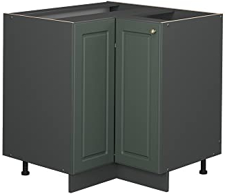 Vicco Eckunterschrank Fame-Line, Grün-Gold Landhaus/Anthrazit, 80.5 cm, AP Eiche