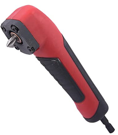 Shockwave Impact Duty Right Angle Attachment, Right Angle Drill Right Angle Driver Screwdriver Socket Adapter ABS Handle Power Tool, Drill Accessory, 90 Degree Angled Drill Adapter(Black Red)