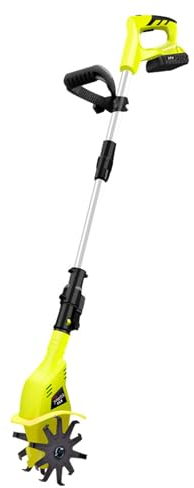 Motobineuse Electrique, Motobineuse sans Fil 20V, Largeur/Profondeur de Travail 10/25 cm, 10 Fraises, Tube Télescopique, 250rpm Vitesse de Rotation avec 2000mah Batterie