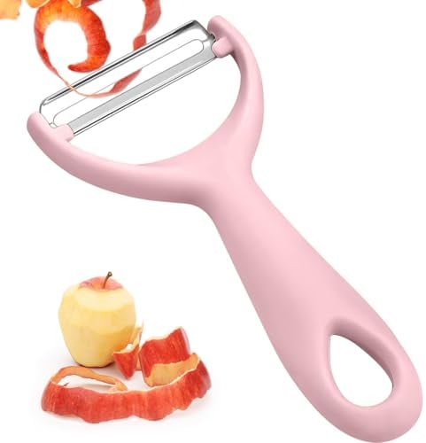 Vegetable Potato Peelers,Heavy Duty Peelers with Ergonomic Non-Slip Handle sharp Blade for Fruit Carrot Veggie Potatoes,Dishwasher Safe (Pink)