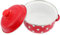 OQHAIR Juego de ollas de Vapor de 4 Niveles de Acero Inoxidable con Tapa de Vidrio, Olla de Vapor, Olla Doble, Utensilios de Cocina al Vapor súper Gruesos de 28 cm (Rojo y Blanco)