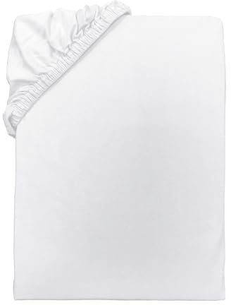 TOM TAILOR Jersey-Spannbettlaken, ca. 140-160x200 cm, 100% Baumwolle/Jersey, Mit Rundum-Gummizug, UNI, Weiß (Crisp White)